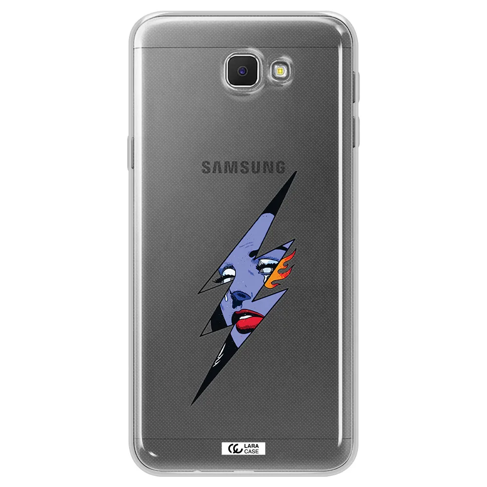 a lightning bolt with a woman's face Samsung J5 Prime Clear TPU Case