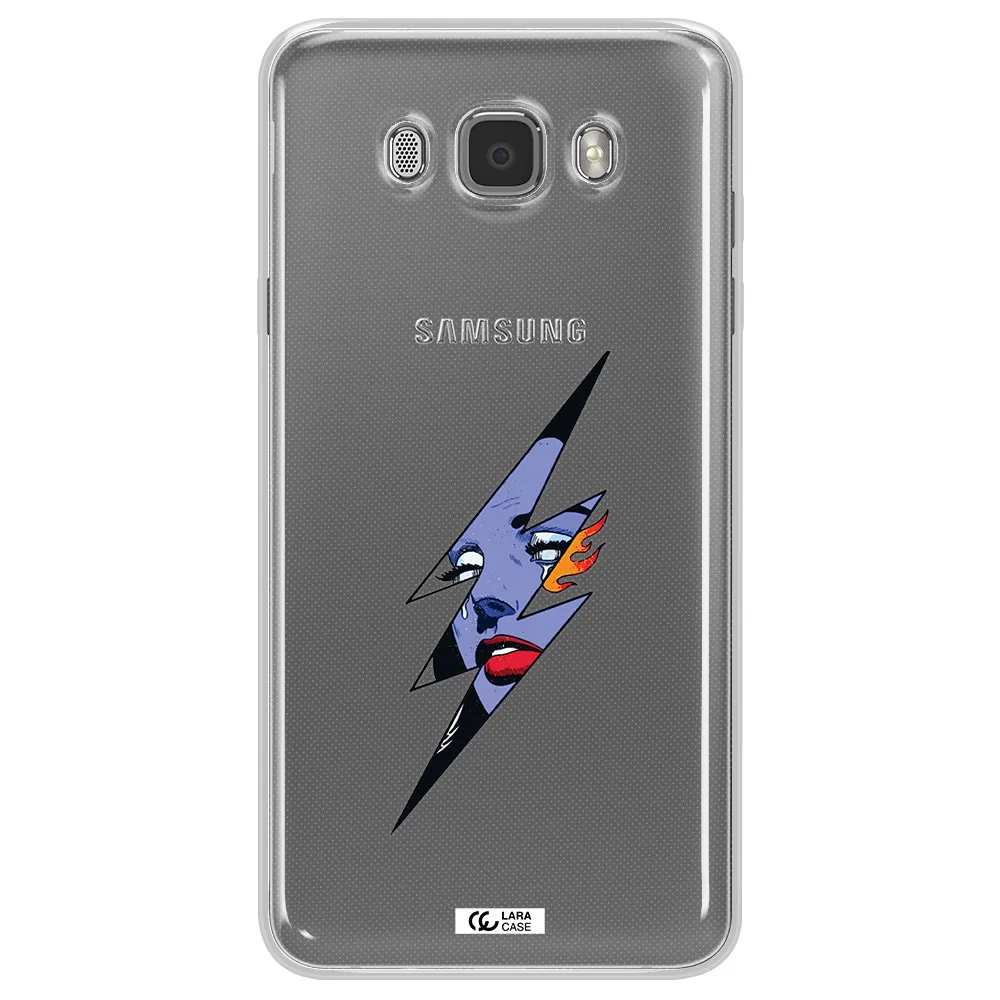 a lightning bolt with a woman's face Samsung J7 2016 Clear TPU Case