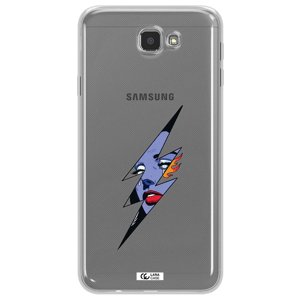 a lightning bolt with a woman's face Samsung J7 Prim Clear TPU Case