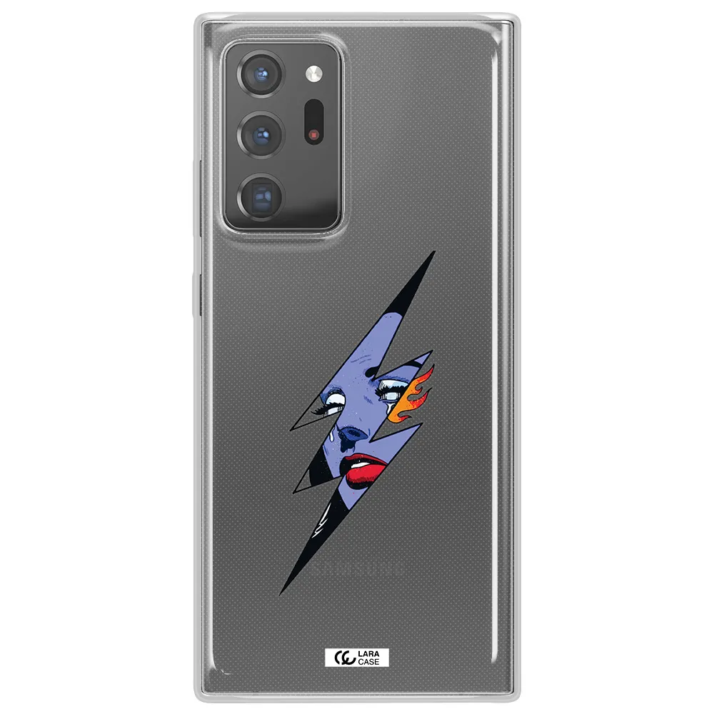 a lightning bolt with a woman's face Samsung Note 20 Ultra Clear TPU Case