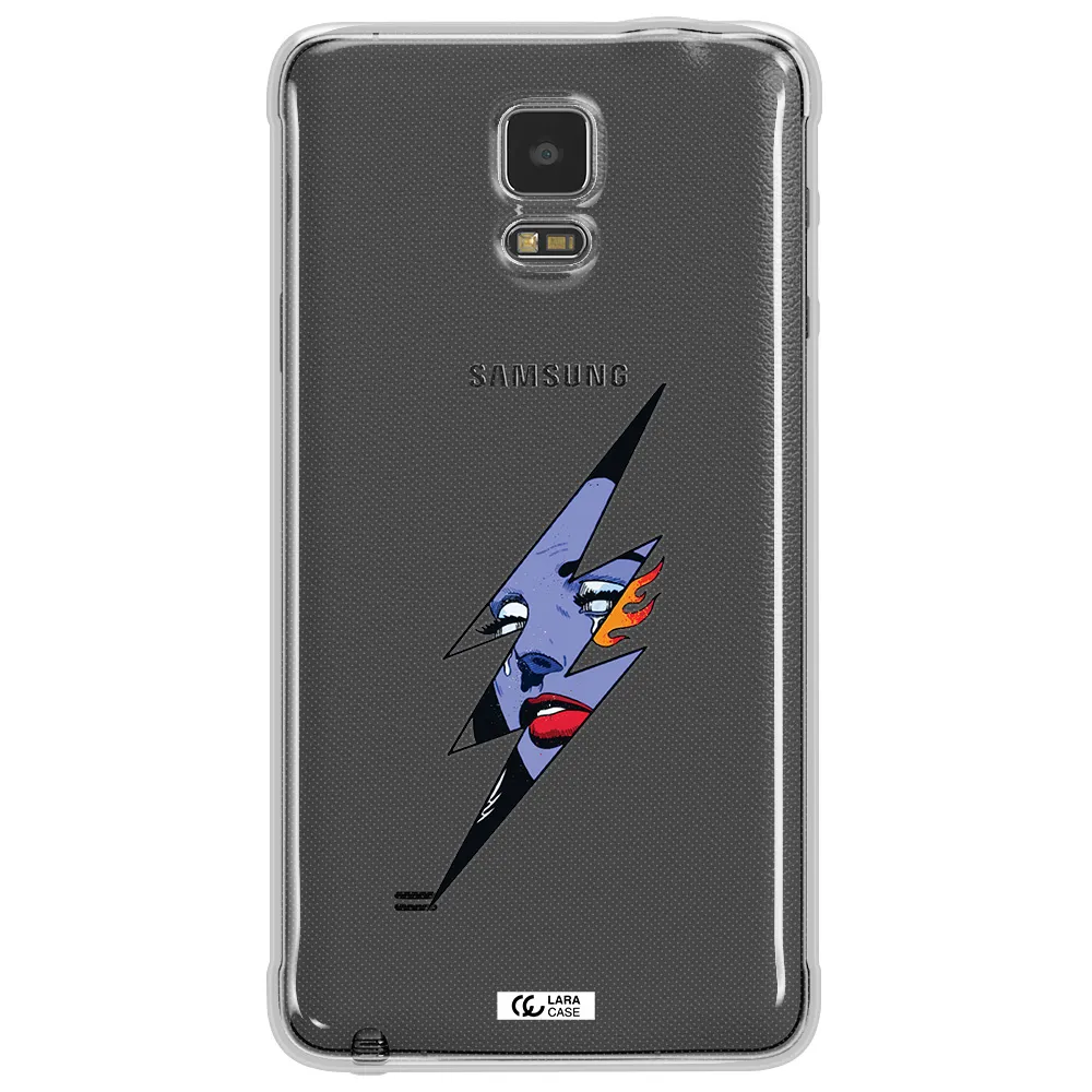 a lightning bolt with a woman's face Samsung Note 4 Clear TPU Case