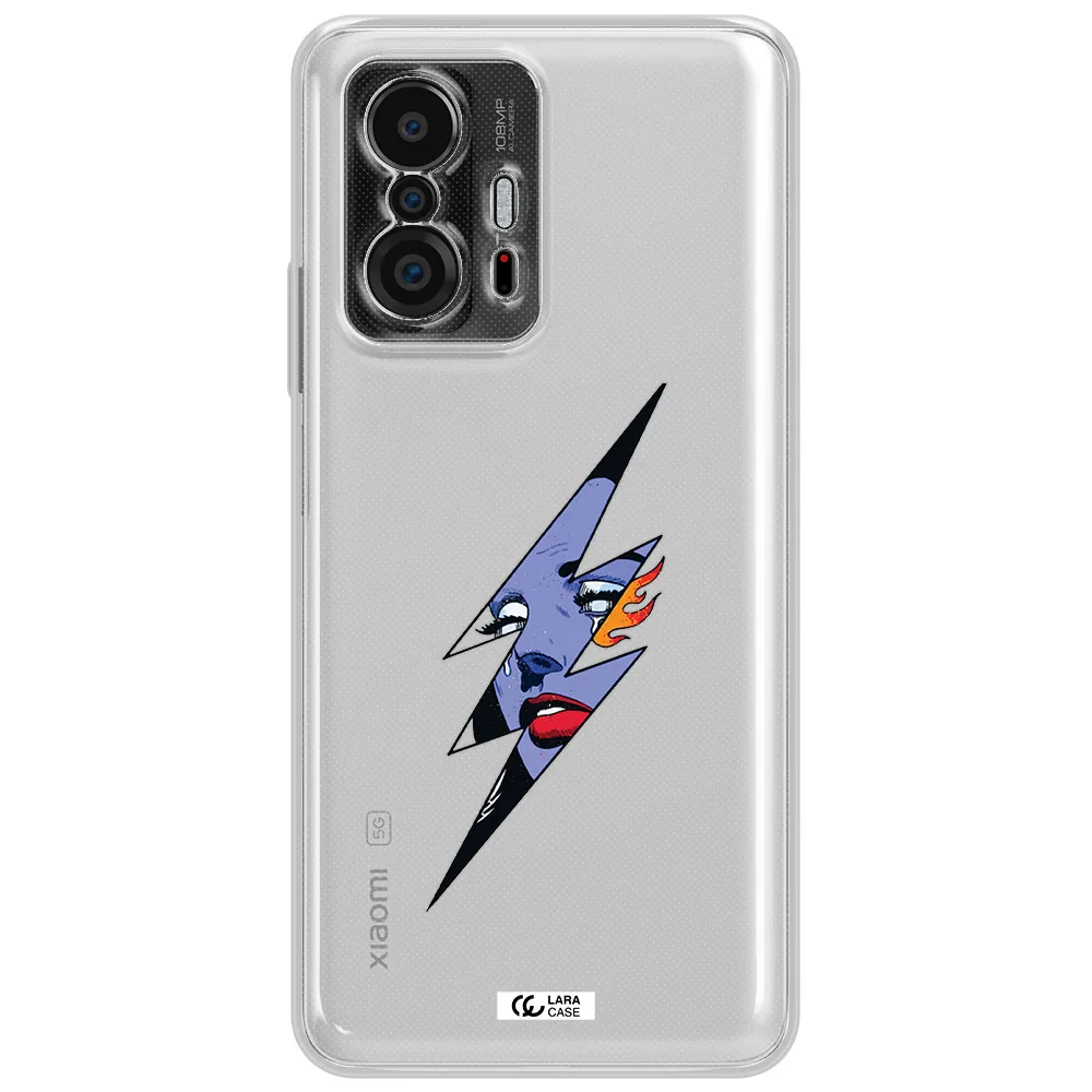 A Lightning Bolt With A Woman's Face Xiaomi 11T Clear Tpu Case