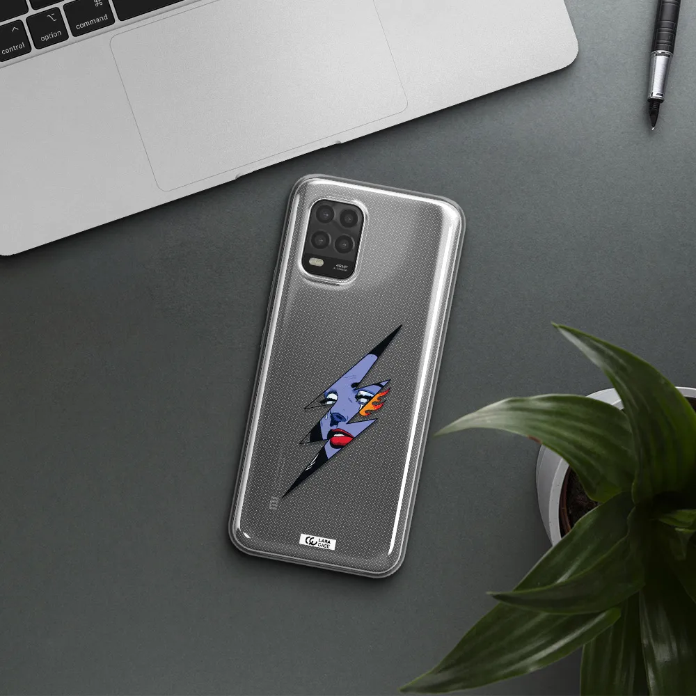 a lightning bolt with a woman's face Xiaomi Mi 10 Lite Clear TPU Case