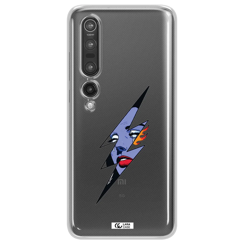 a lightning bolt with a woman's face Xiaomi Mi 10 Pro Clear TPU Case