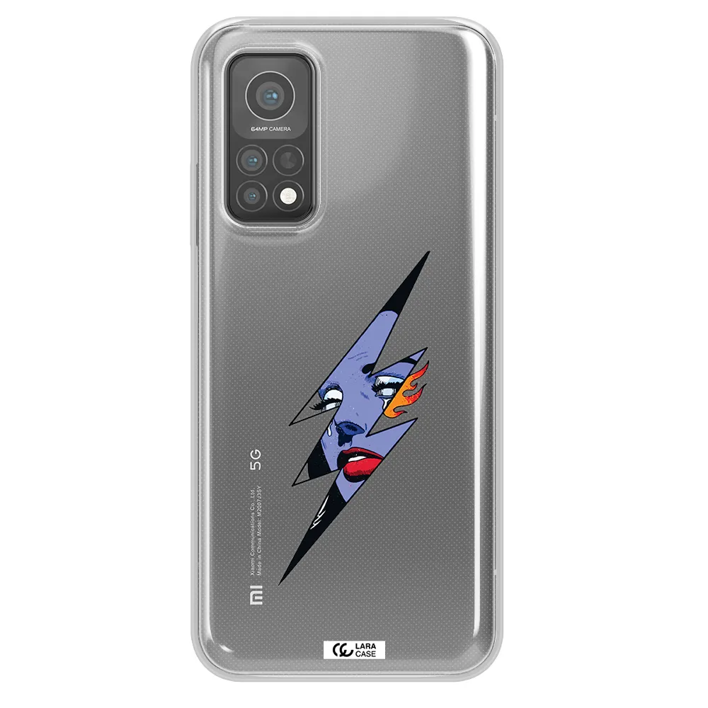 a lightning bolt with a woman's face Xiaomi Mi 10 T Pro Clear TPU Case