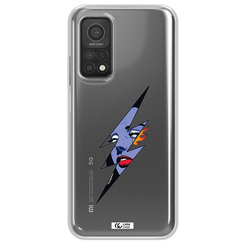 a lightning bolt with a woman's face Xiaomi Mi 10T Clear TPU Case