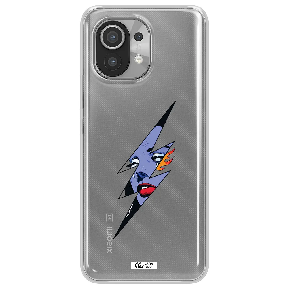 a lightning bolt with a woman's face Xiaomi Mi 11 Clear TPU Case