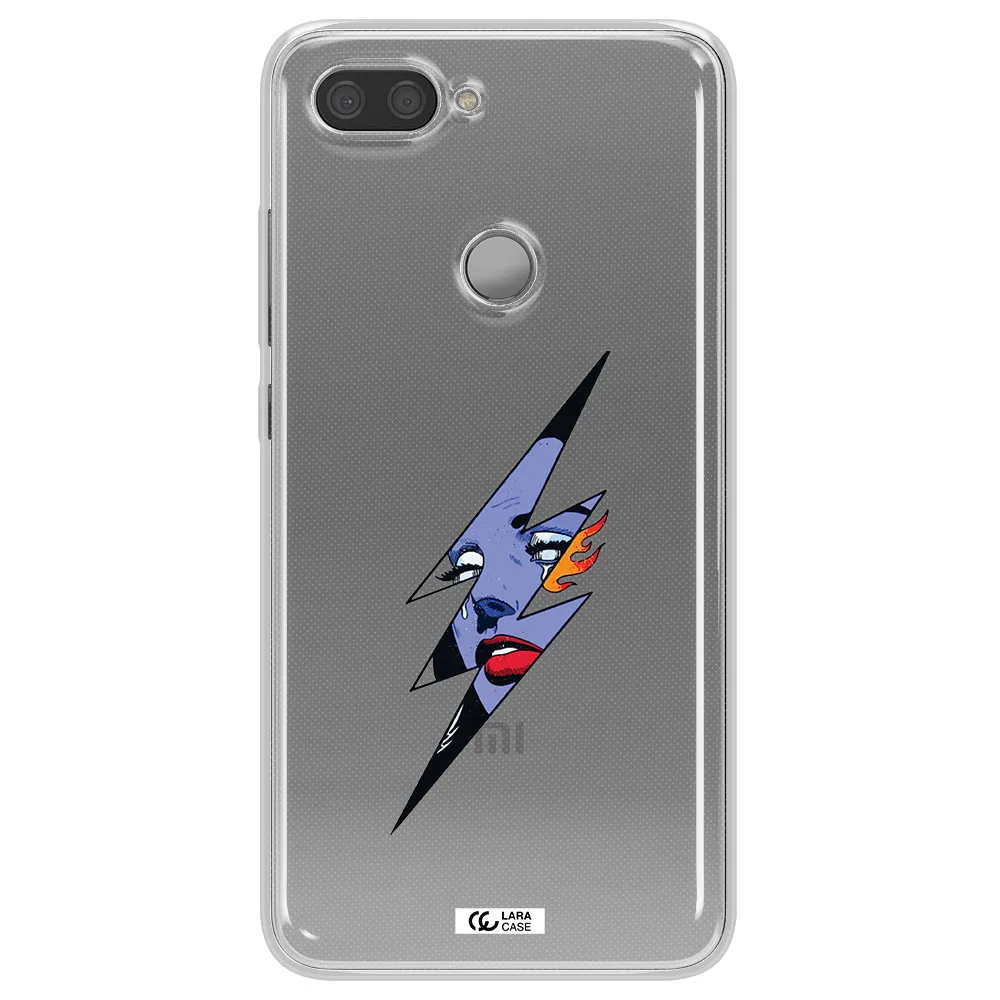 a lightning bolt with a woman's face Xiaomi Mi 8 Lite Clear TPU Case