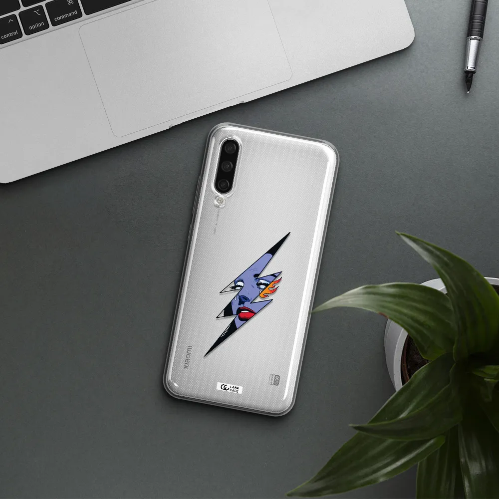 A Lightning Bolt With A Woman's Face Xiaomi Mi A3 Clear Tpu Case