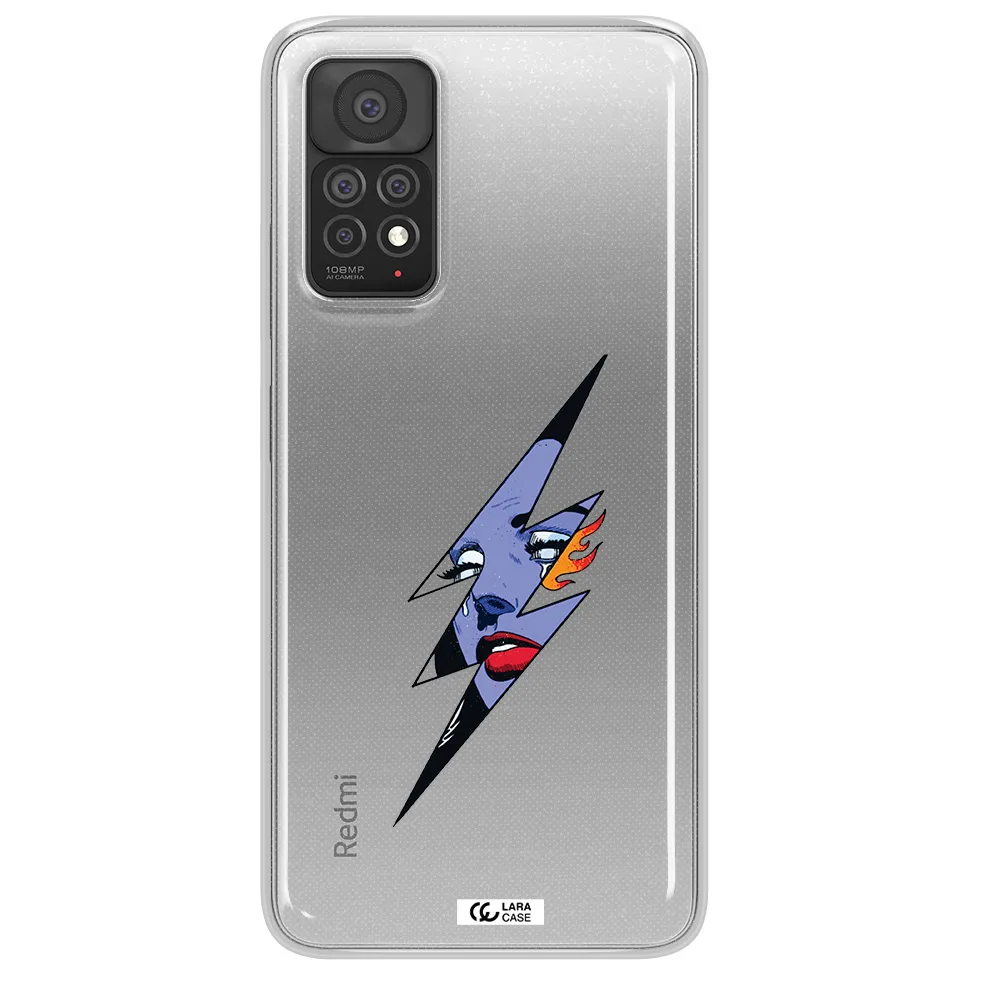 a lightning bolt with a woman's face Xiaomi Note 11 Pro Clear TPU Case