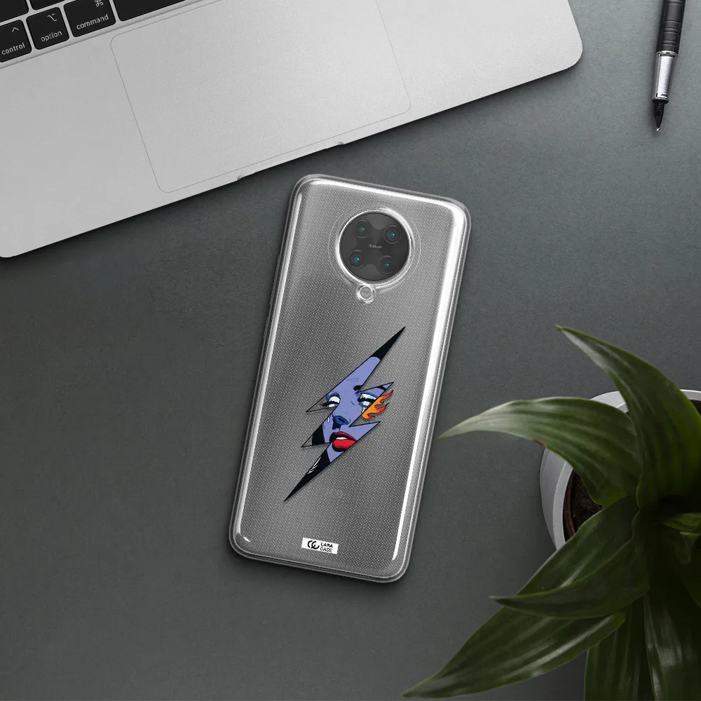 a lightning bolt with a woman's face Xiaomi Poco F2 Pro Clear TPU Case