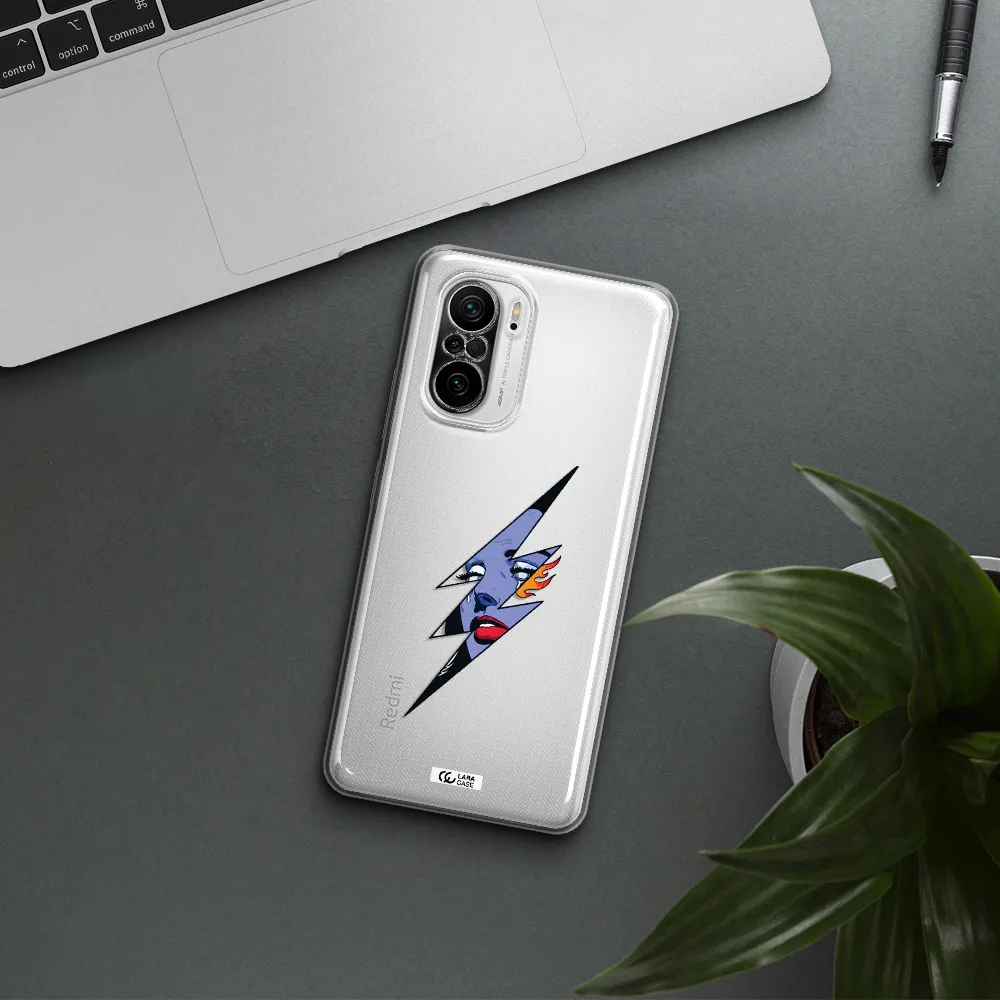 A Lightning Bolt With A Woman's Face Xiaomi Poco F3 Clear Tpu Case