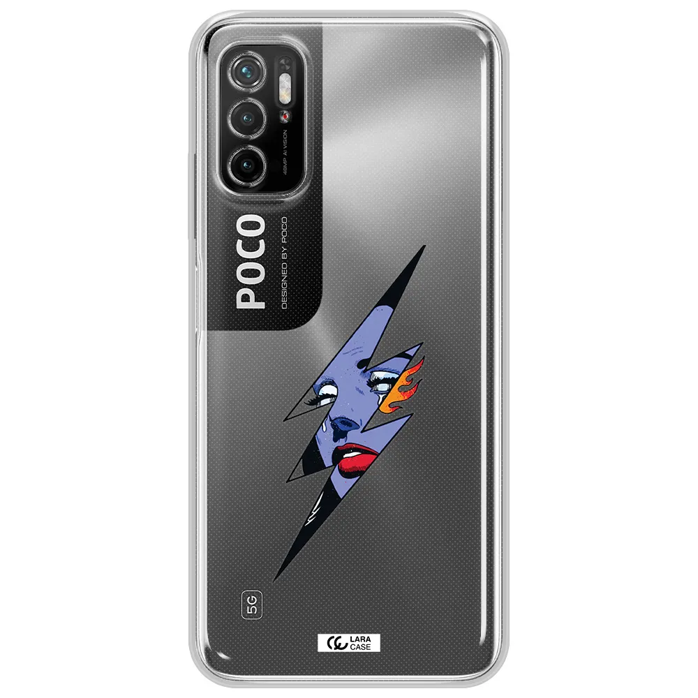 A Lightning Bolt With A Woman's Face Xiaomi Poco M3 Pro Clear Tpu Case