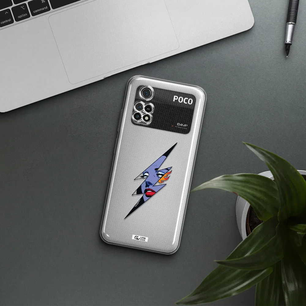 A Lightning Bolt With A Woman's Face Xiaomi Poco M4 Pro 4G Clear Tpu Case