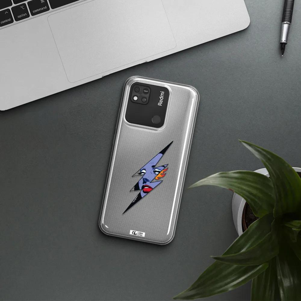 a lightning bolt with a woman's face Xiaomi Redmi 10A Clear TPU Case