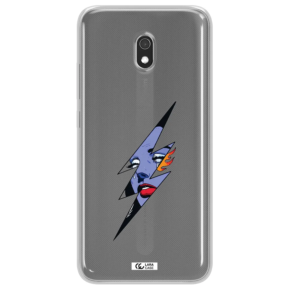 a lightning bolt with a woman's face Xiaomi Redmi 8A Clear TPU Case