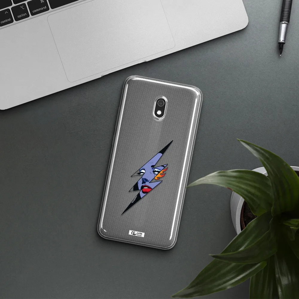 a lightning bolt with a woman's face Xiaomi Redmi 8A Clear TPU Case