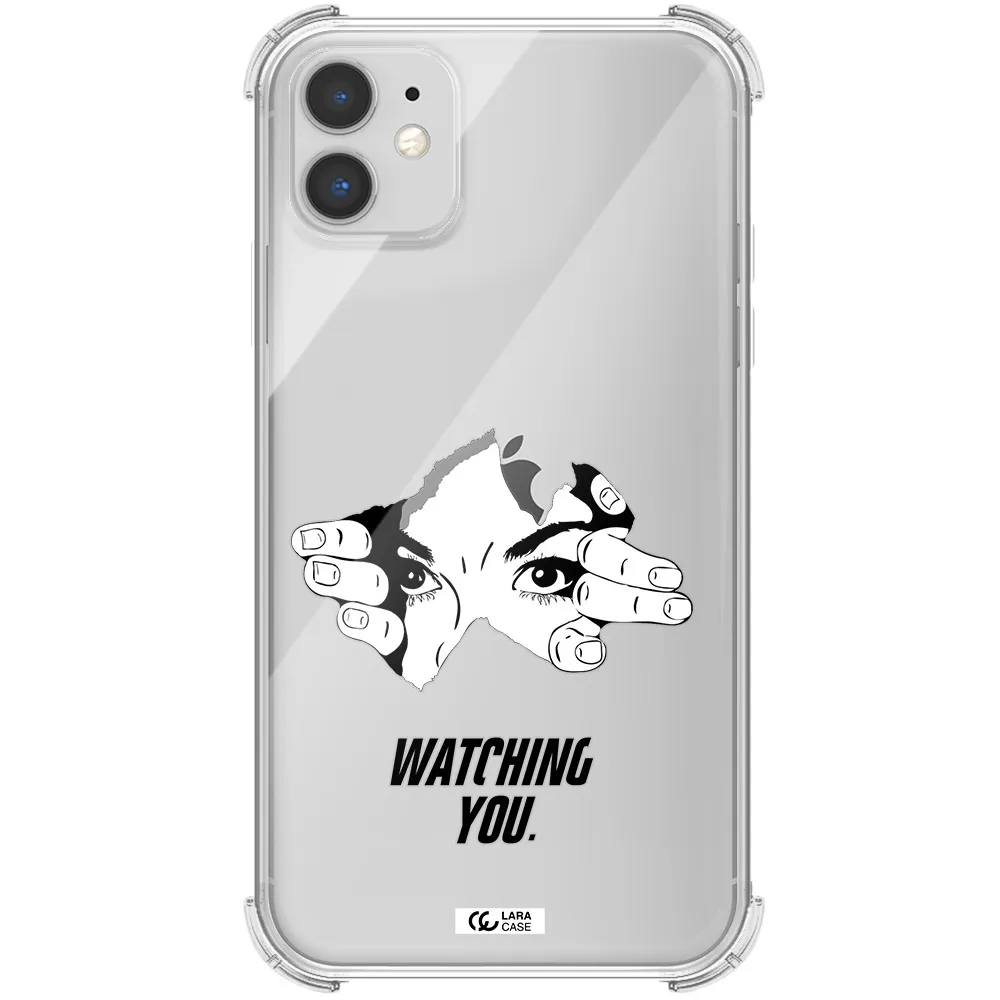 a hand with a hole in the wall Apple iPhone 11 Clear PC Case
