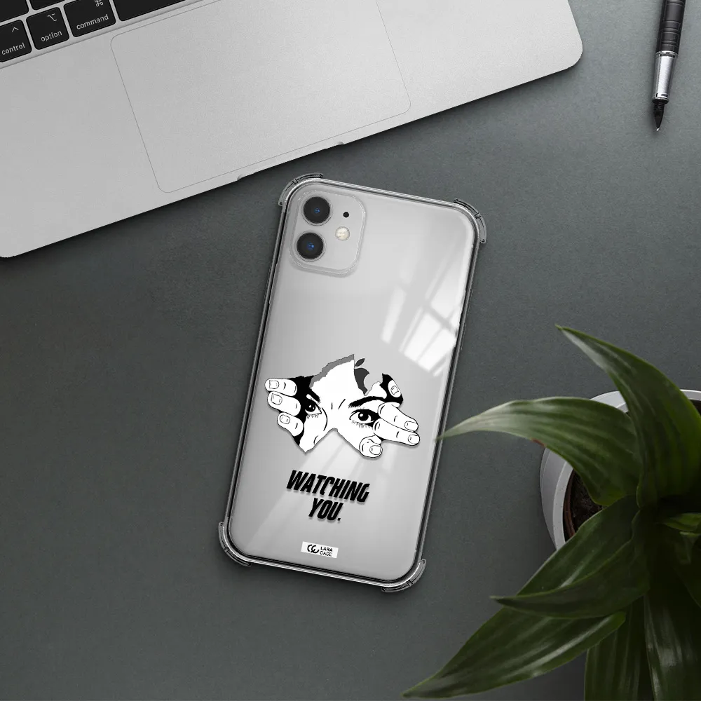 a hand with a hole in the wall Apple iPhone 11 Clear PC Case