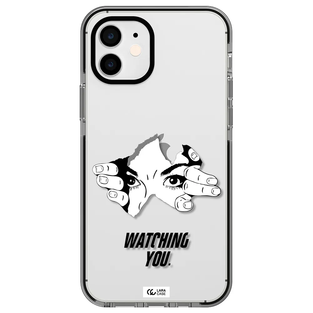 a hand with a hole in the wall Apple iPhone 11 impact black border Case