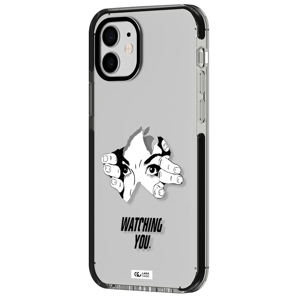 a hand with a hole in the wall Apple iPhone 11 impact black border Case