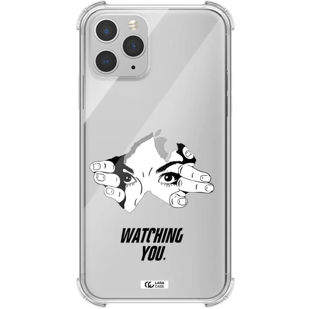 a hand with a hole in the wall Apple iPhone 11 pro Clear PC Case