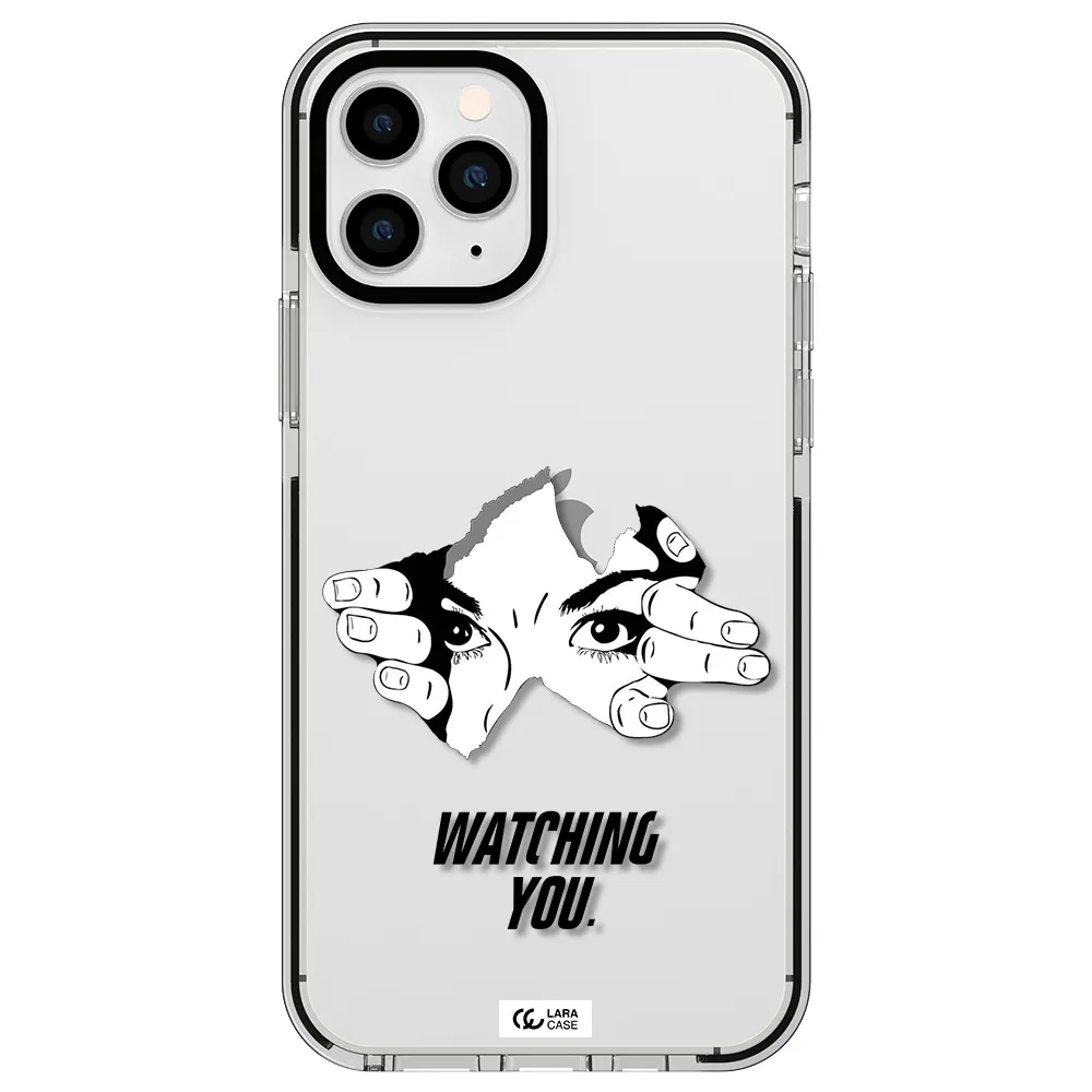 a hand with a hole in the wall Apple iPhone 11 pro impact black border Case