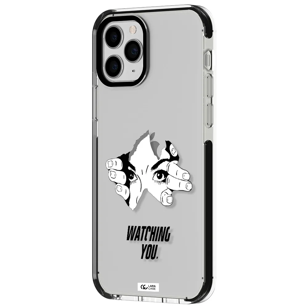 a hand with a hole in the wall Apple iPhone 11 pro impact black border Case