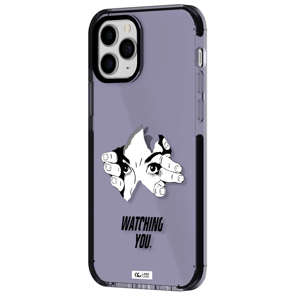 a hand with a hole in the wall Apple iPhone 11 pro impact Lilac Case