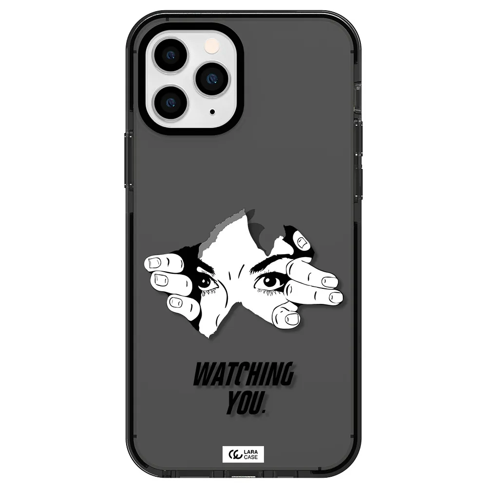 a hand with a hole in the wall Apple iPhone 11 pro max impact Smoke Black Case