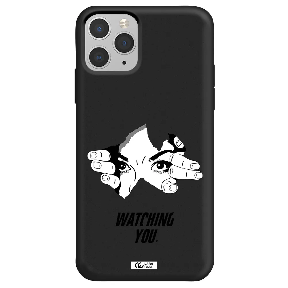 a hand with a hole in the wall Apple iPhone 11 pro Silicone black Case