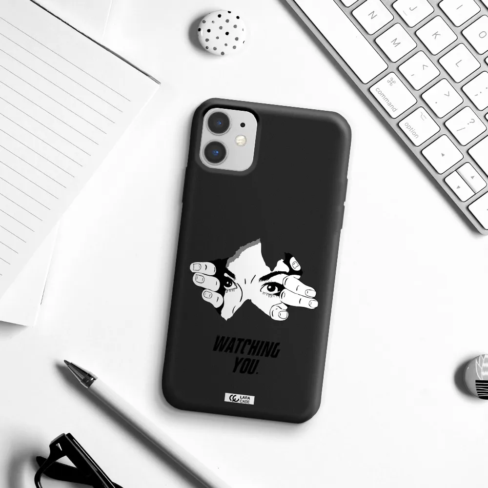 a hand with a hole in the wall Apple iPhone 11 Silicone black Case