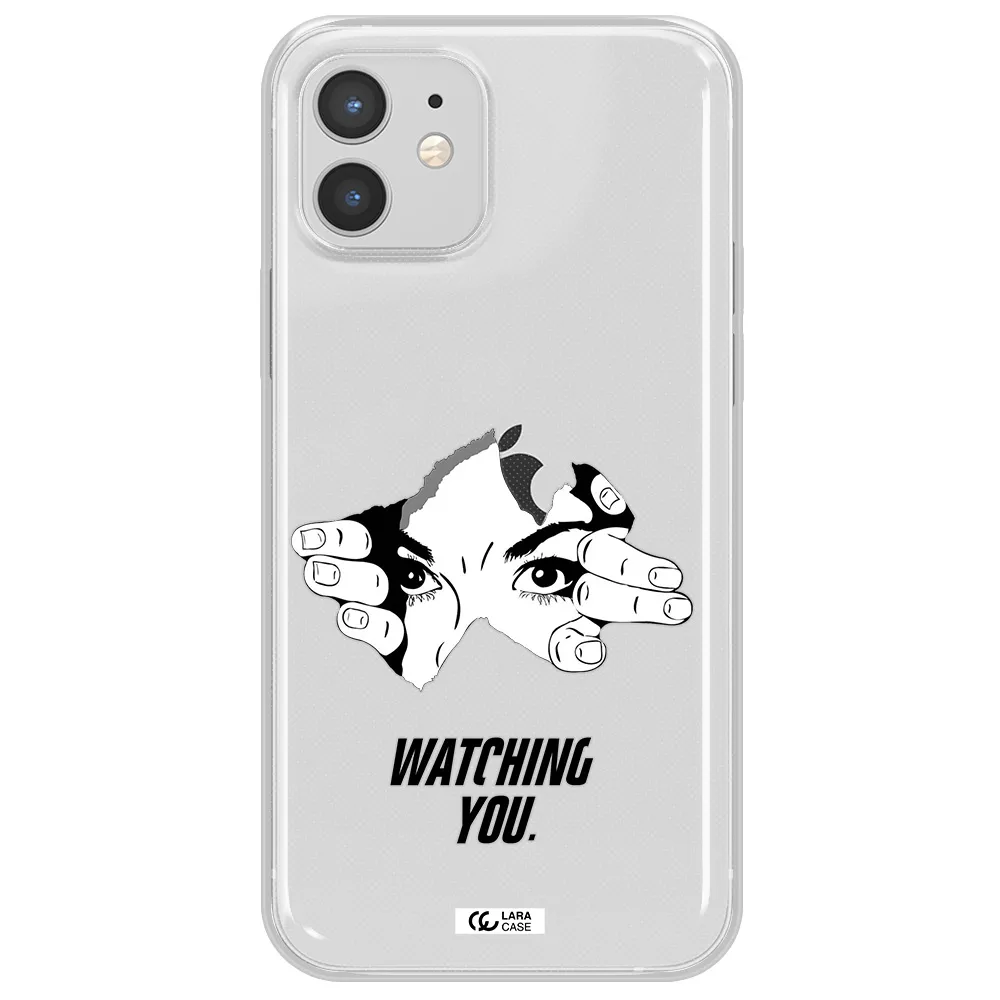 a hand with a hole in the wall Apple iPhone 12 Clear TPU Case