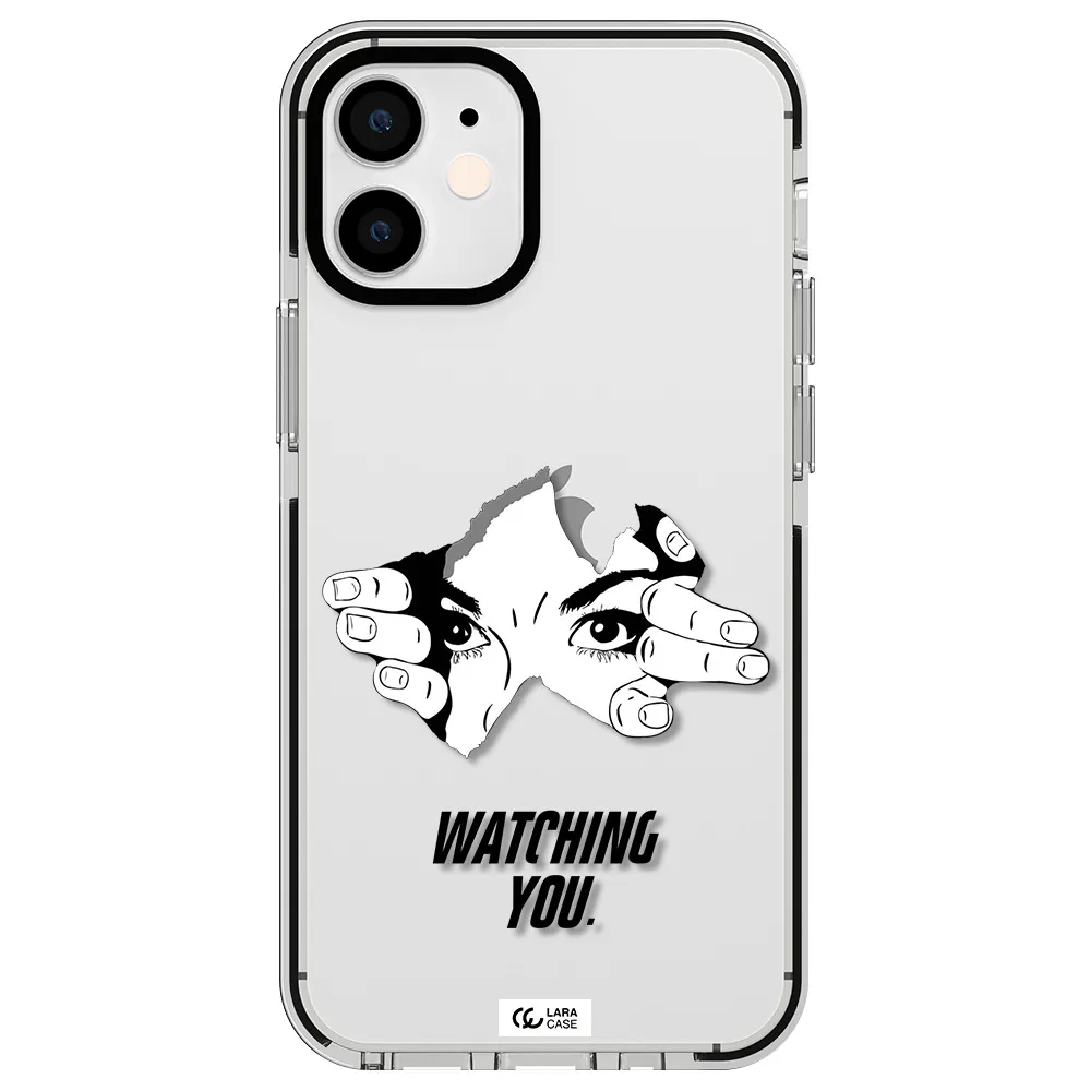 a hand with a hole in the wall Apple iPhone 12 mini impact black border Case