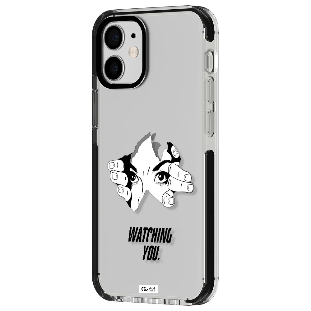 a hand with a hole in the wall Apple iPhone 12 mini impact black border Case