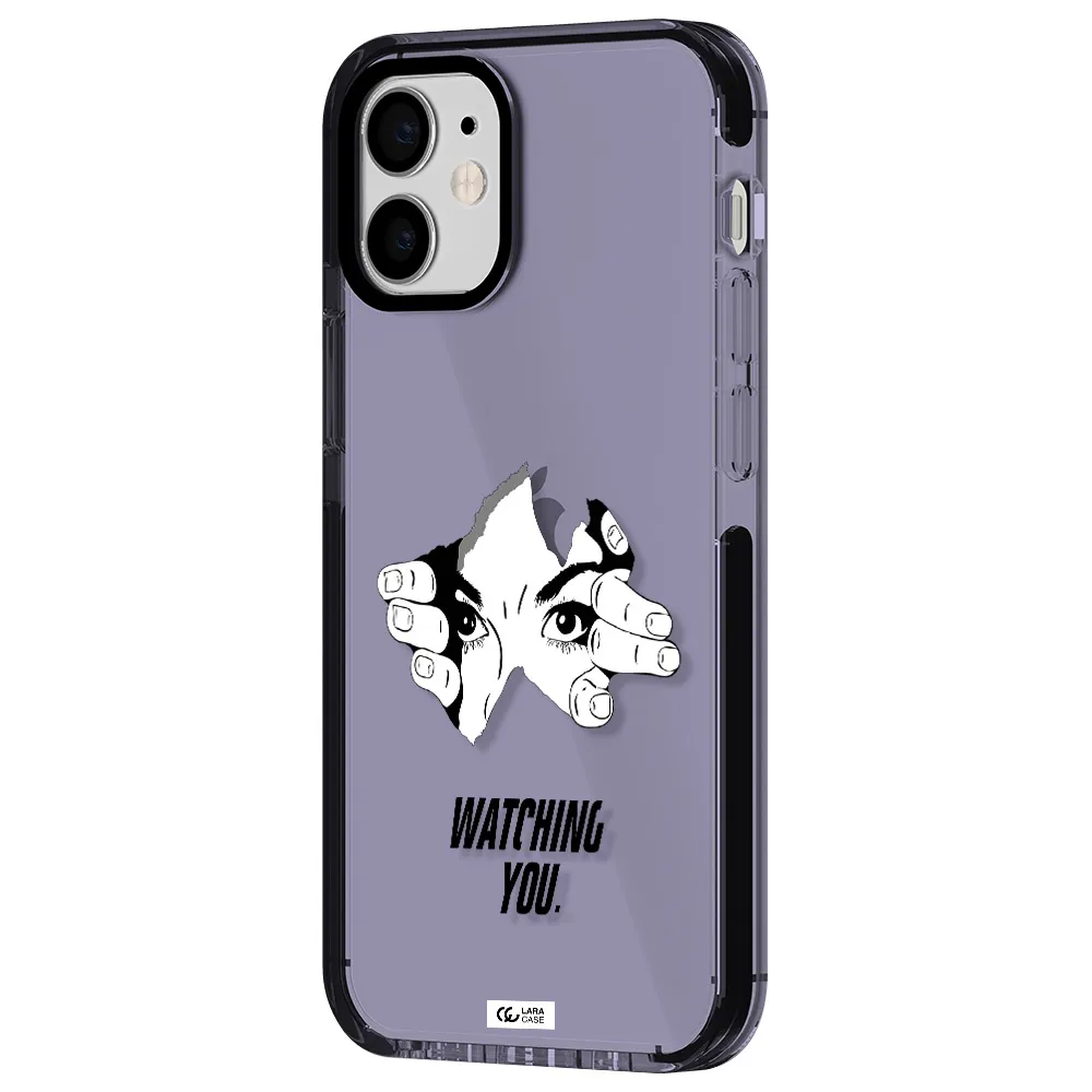 a hand with a hole in the wall Apple iPhone 12 mini impact Lilac Case