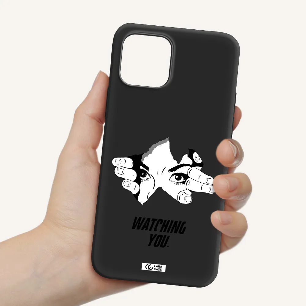 a hand with a hole in the wall Apple iPhone 12 mini Silicone black Case