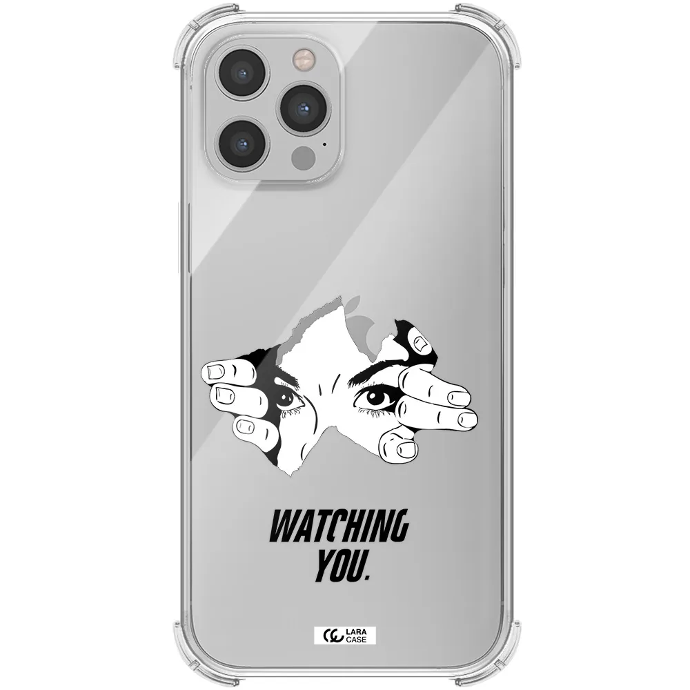 a hand with a hole in the wall Apple iPhone 12 pro Clear PC Case