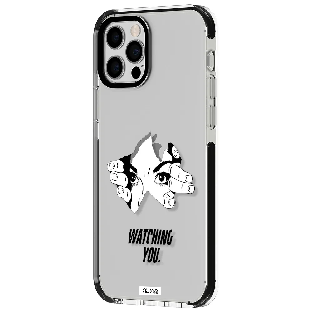 a hand with a hole in the wall Apple iPhone 12 pro impact black border Case