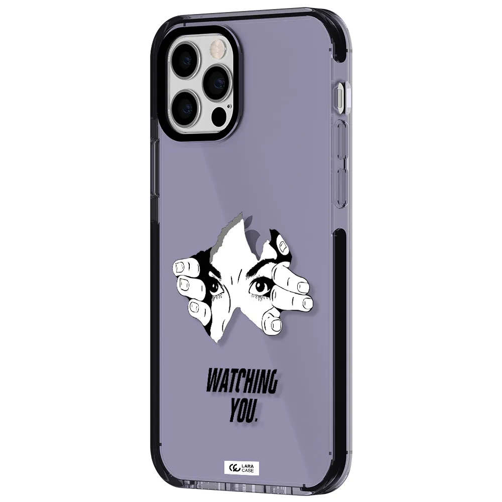 a hand with a hole in the wall Apple iPhone 12 pro impact Lilac Case