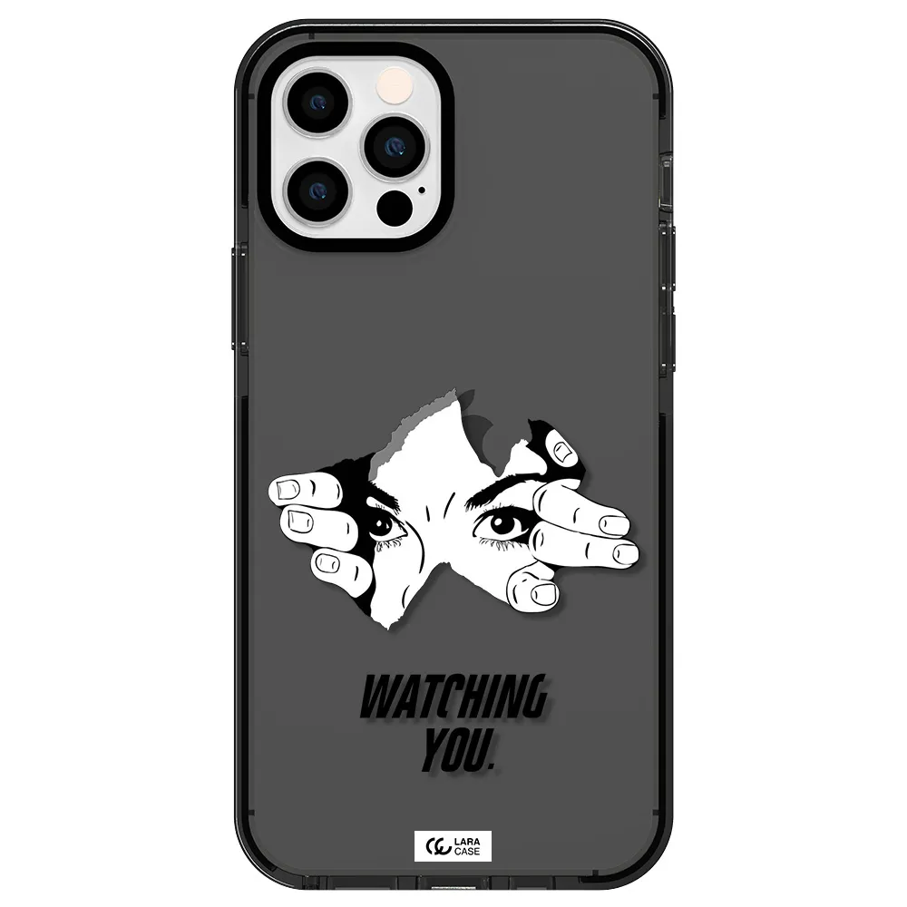 a hand with a hole in the wall Apple iPhone 12 pro impact Smoke Black Case