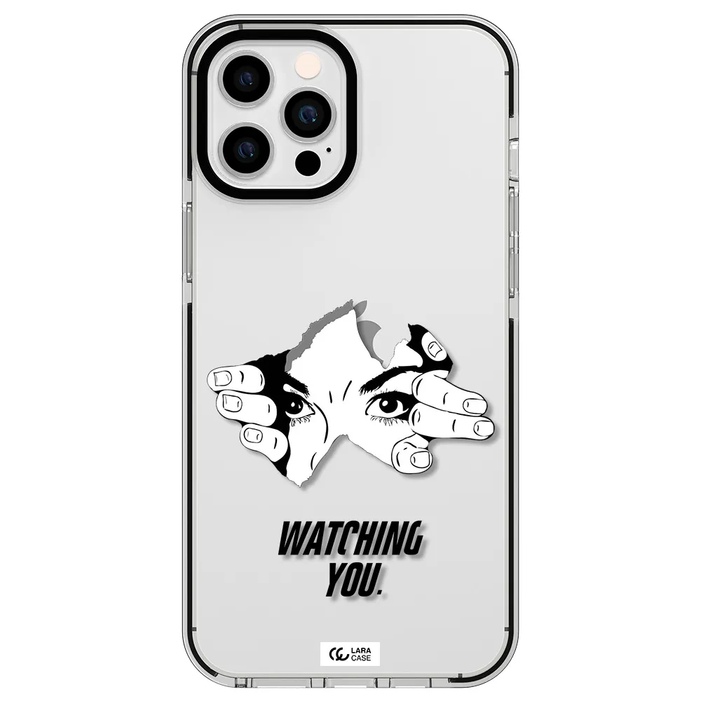 a hand with a hole in the wall Apple iPhone 12 pro max impact black border Case