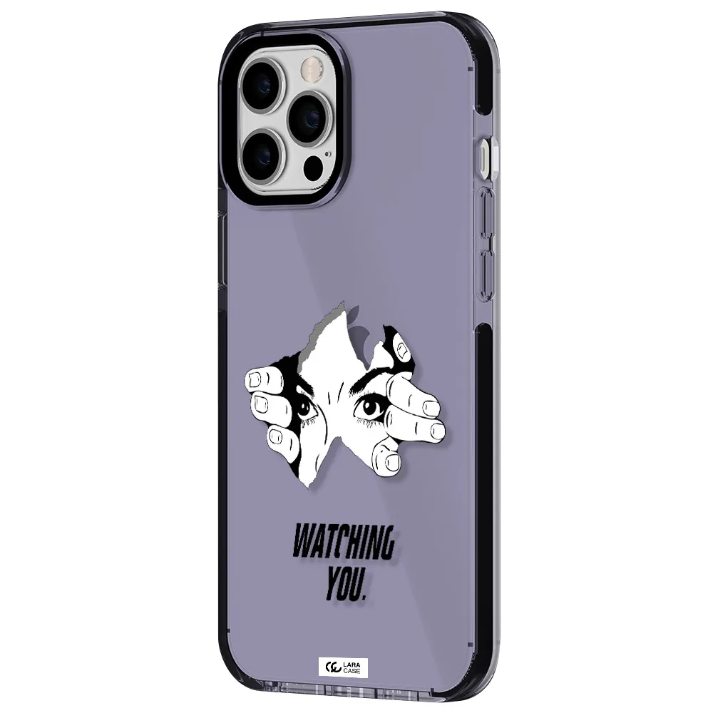 a hand with a hole in the wall Apple iPhone 12 pro max impact Lilac Case