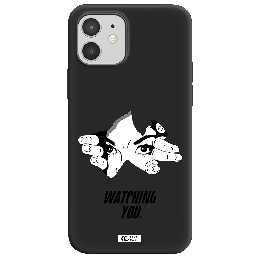 a hand with a hole in the wall Apple iPhone 12 Silicone black Case