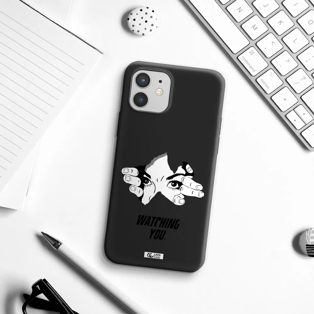 a hand with a hole in the wall Apple iPhone 12 Silicone black Case