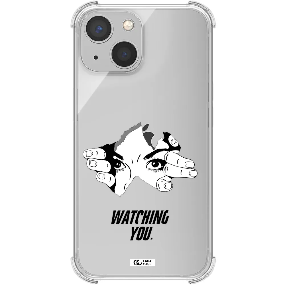 a hand with a hole in the wall Apple iPhone 13 Clear PC Case