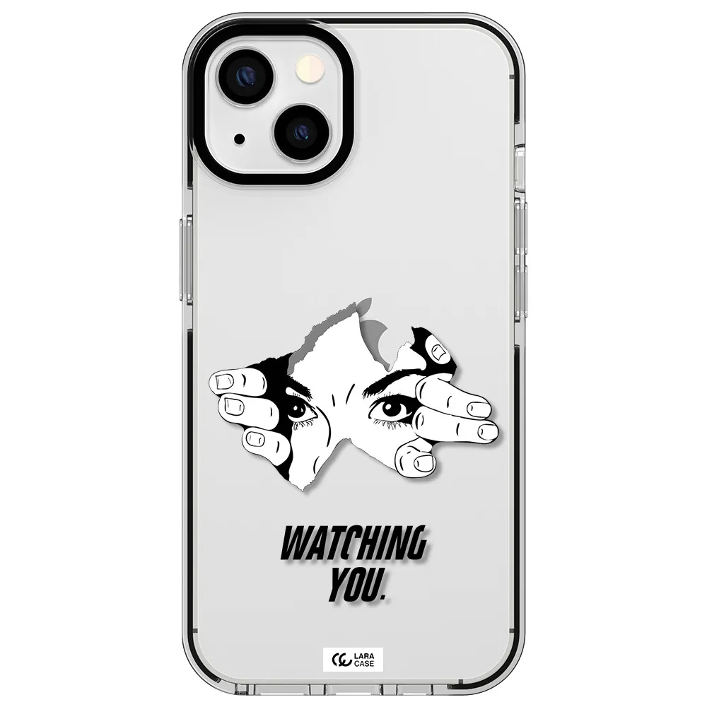 a hand with a hole in the wall Apple iPhone 13 impact black border Case