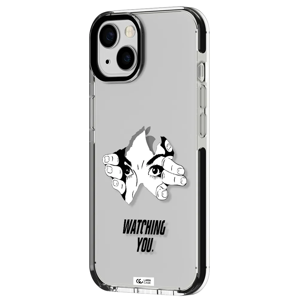 a hand with a hole in the wall Apple iPhone 13 impact black border Case