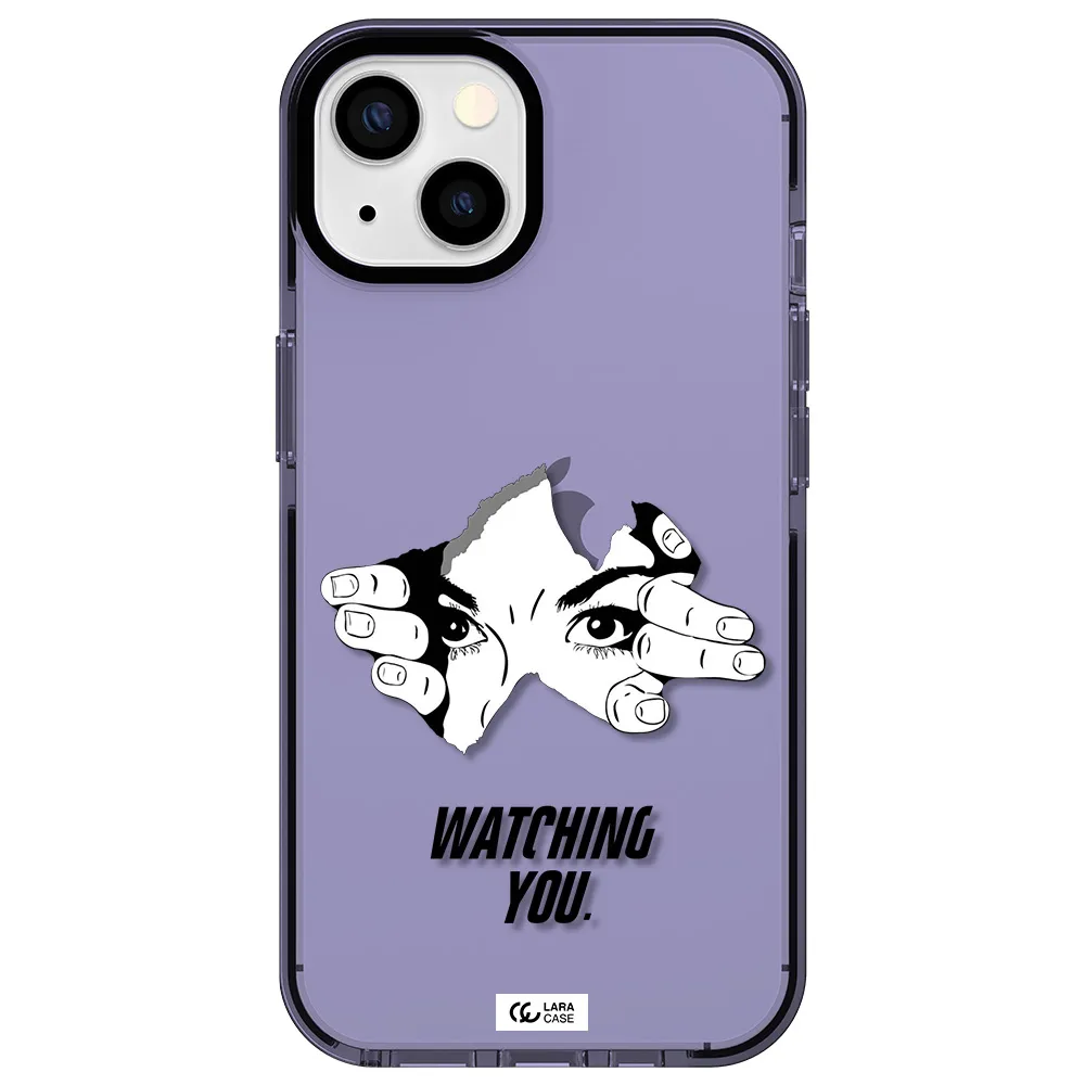a hand with a hole in the wall Apple iPhone 13 impact Lilac Case