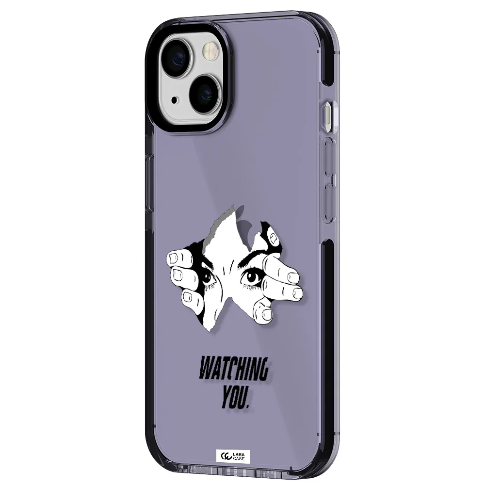 a hand with a hole in the wall Apple iPhone 13 impact Lilac Case